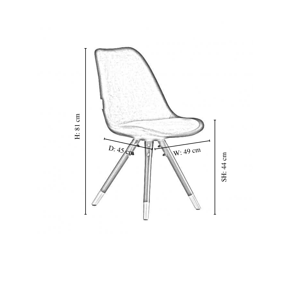 Sofia Velvet Dining Chair with Metal Legs - Retro Scandinavian Style