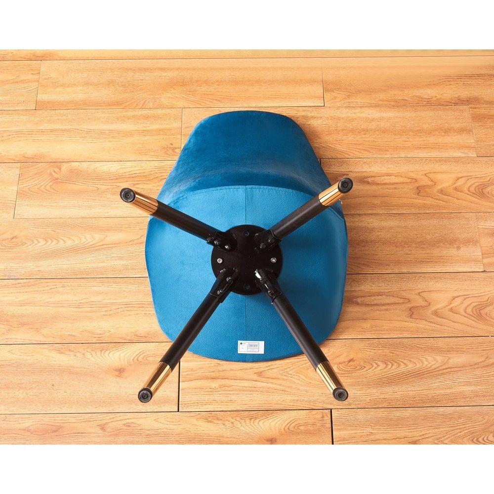 Sofia Velvet Dining Chair with Metal Legs - Retro Scandinavian Style