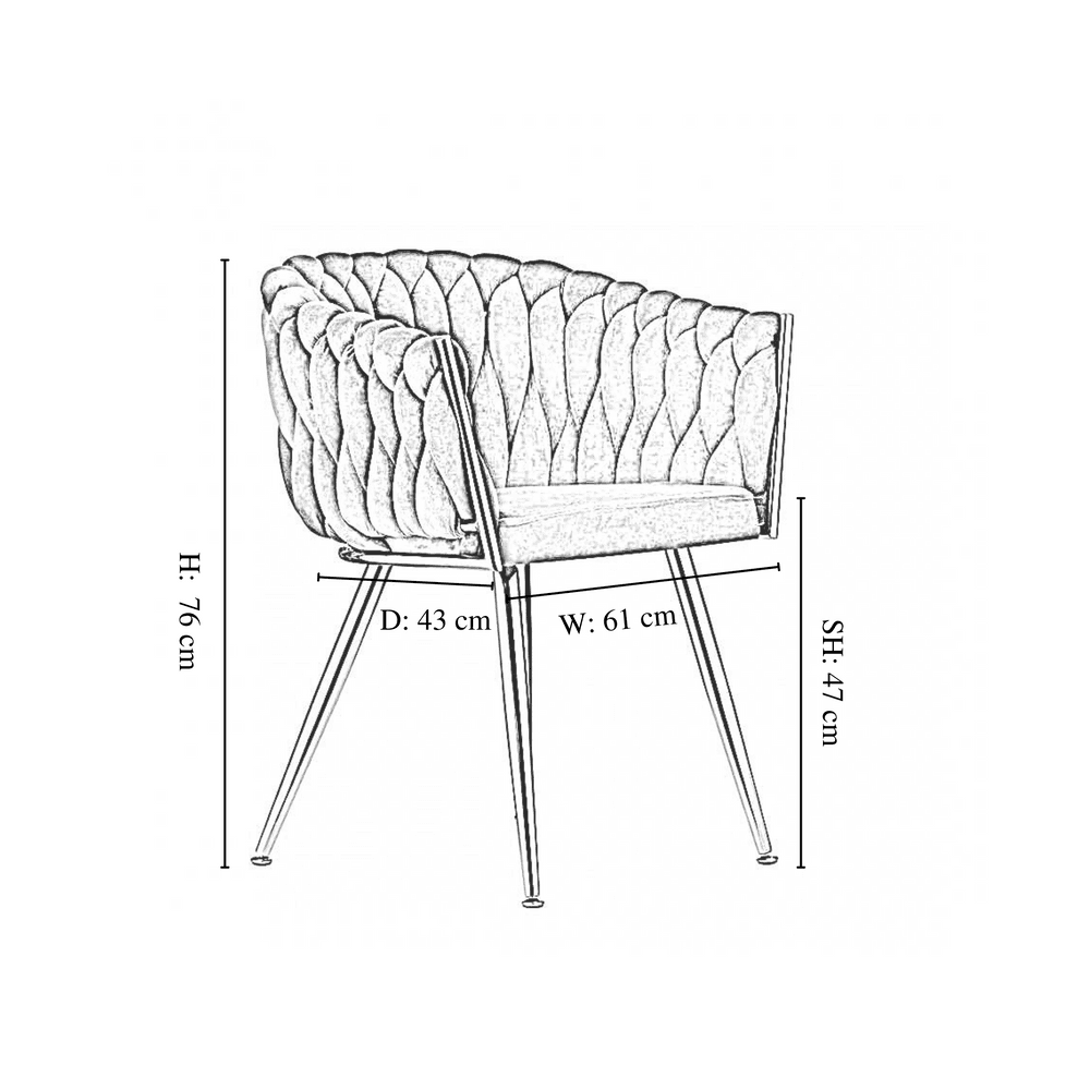 Roma Knot LUX Velvet Dining Chair - Plush Upholstery with Gold Frame