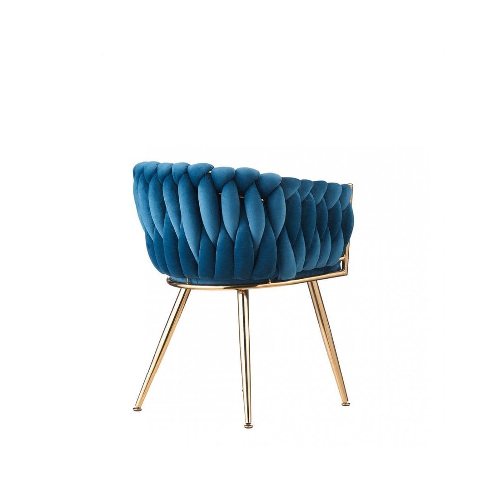 Roma Knot LUX Velvet Dining Chair - Plush Upholstery with Gold Frame