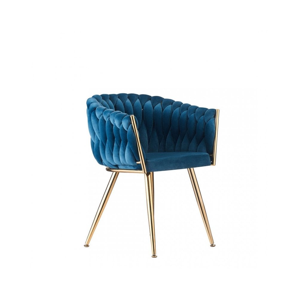 Roma Knot LUX Velvet Dining Chair - Plush Upholstery with Gold Frame