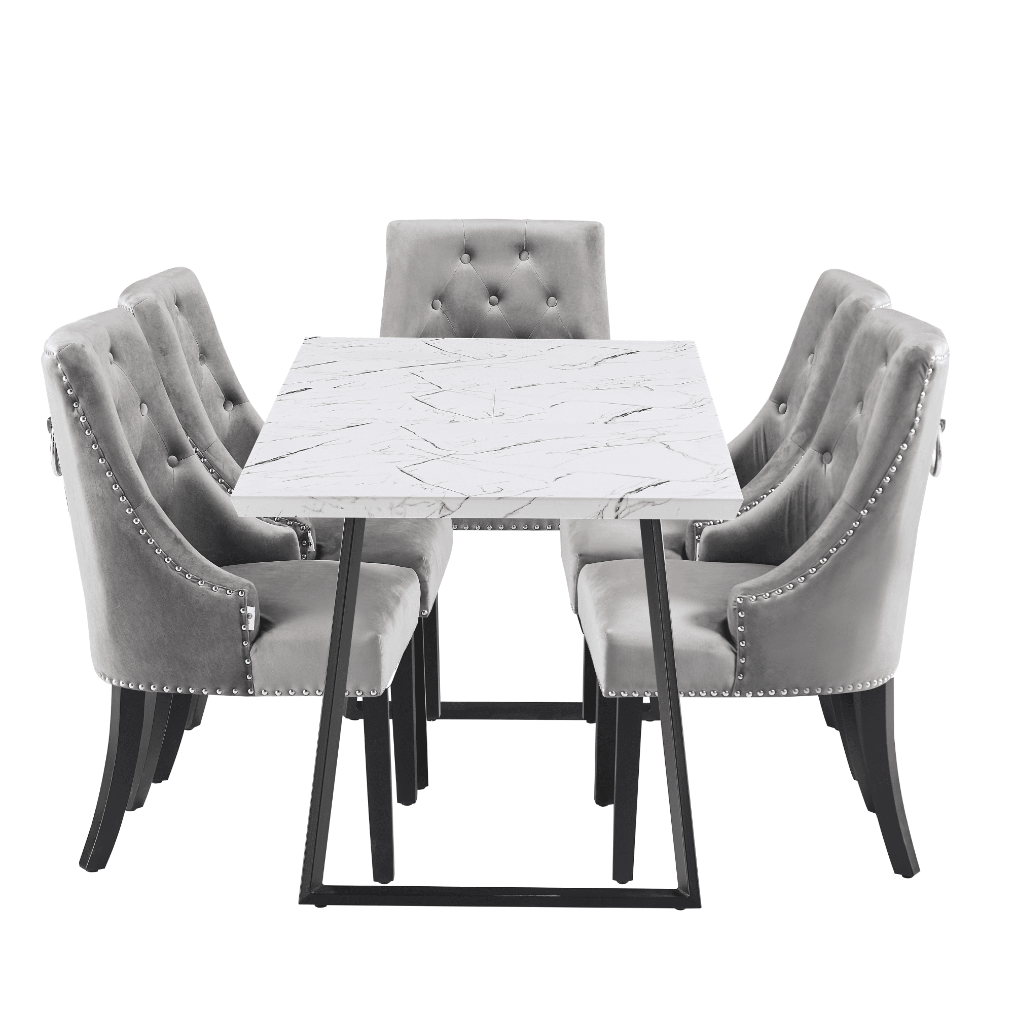 Windsor Toga Lux Dining Set | a White Table and Set of 4 Chairs