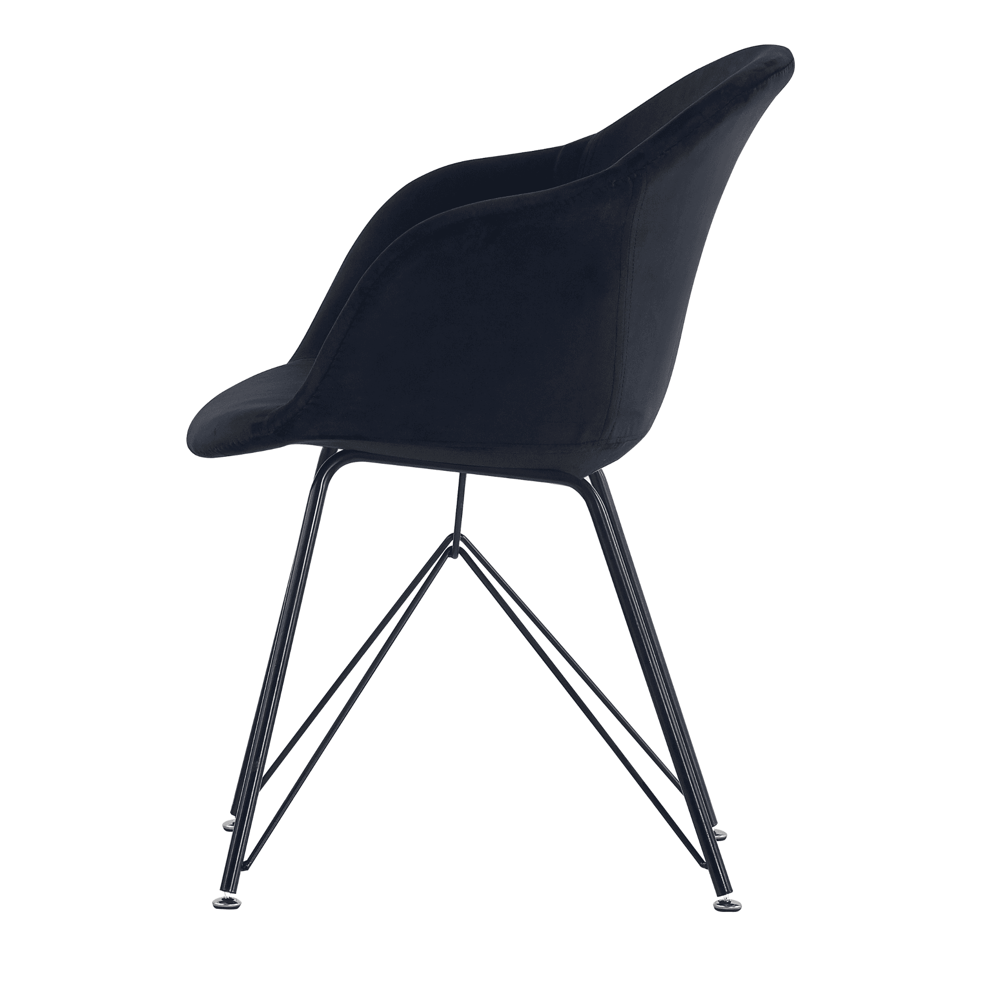 Valentina Dallas Dining Table Chairs Set of 4 - An Oak Dining Table & Set of 4 Black Velvet Dining Chairs