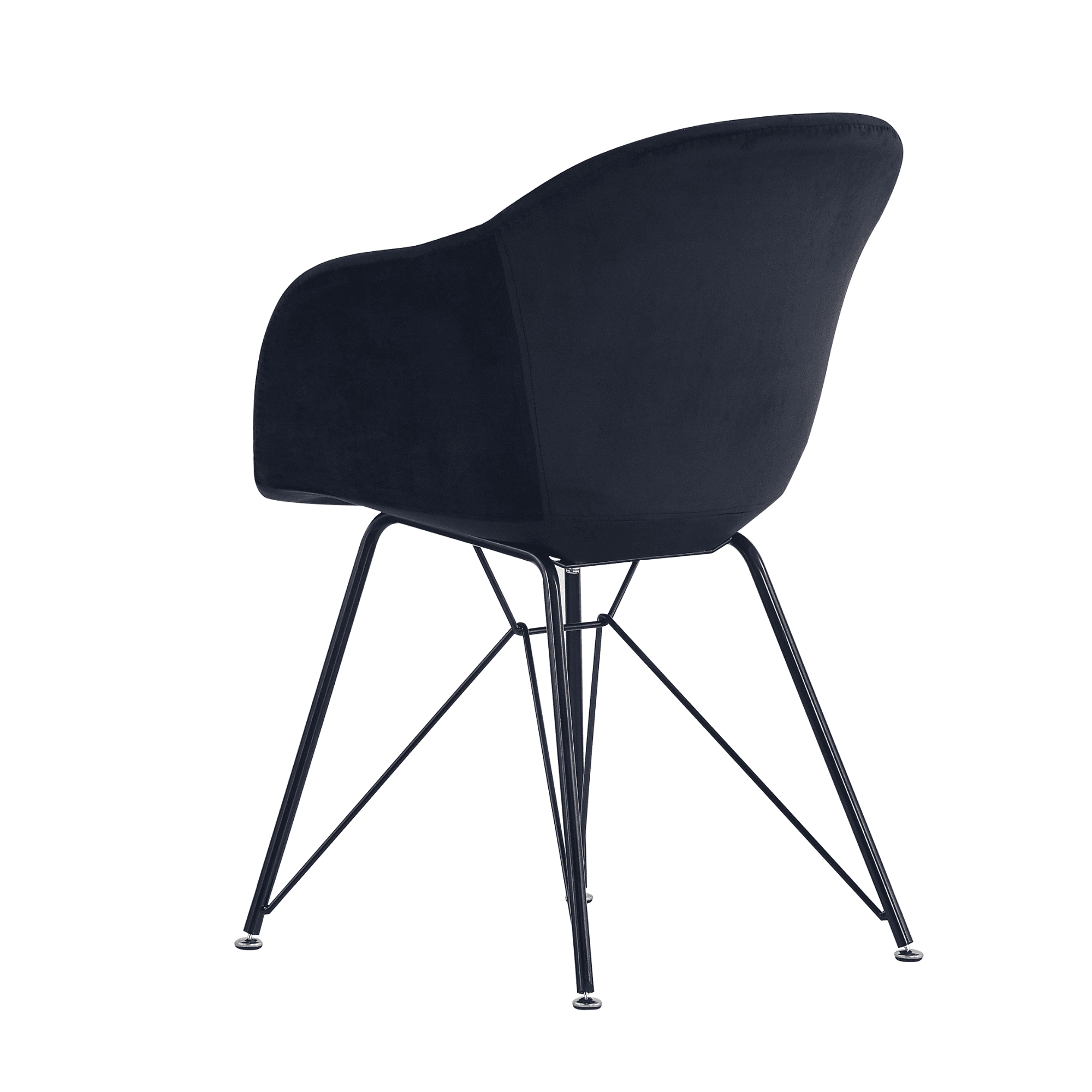 Valentina Dallas Dining Table Chairs Set of 4 - An Oak Dining Table & Set of 4 Black Velvet Dining Chairs