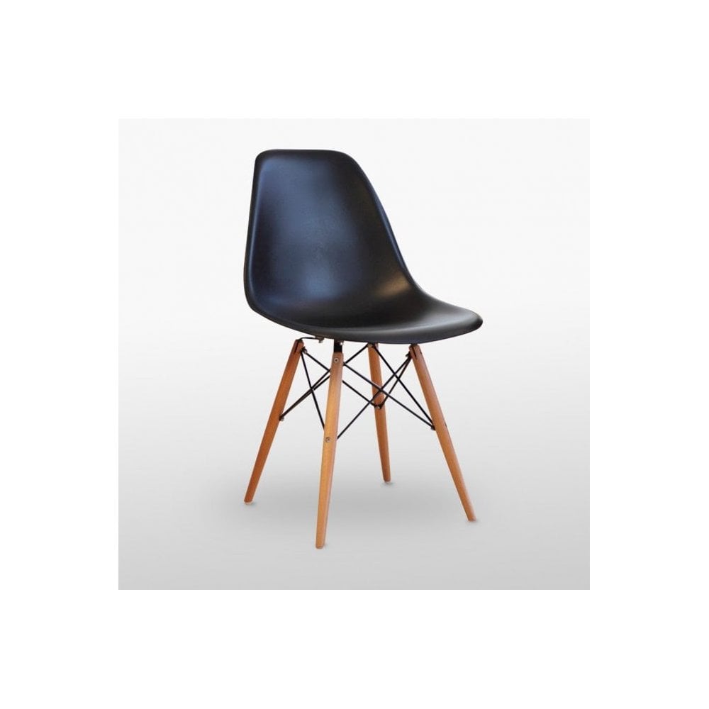 Halo Dining Table and Chair Set for 4 - Eiffel Plastic Chairs and a Rectangle Dining Table