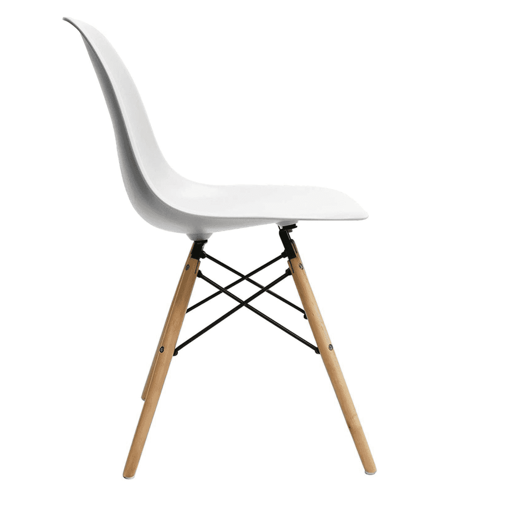 Halo Dining Table and Chair Set for 4 - Eiffel Plastic Chairs and a Rectangle Dining Table
