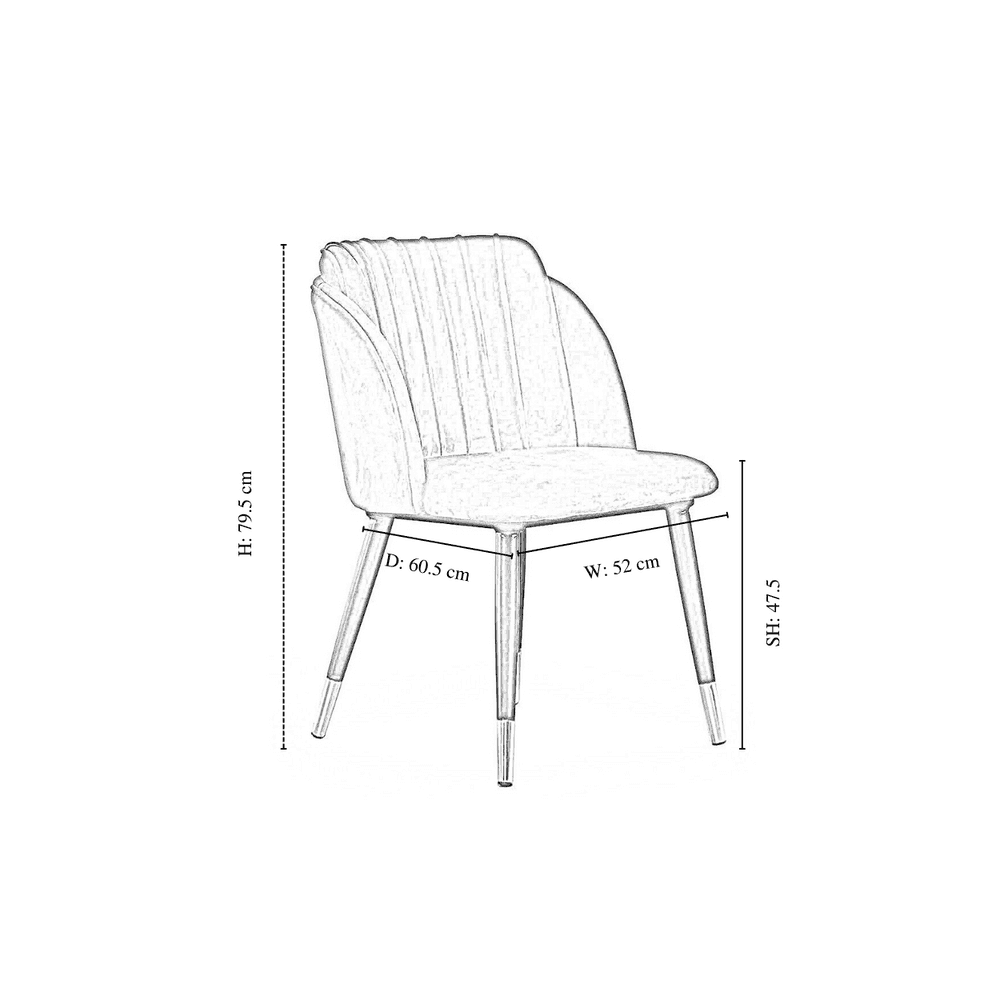 Milano Duke LUX Dining Set | a Oak Dining Table & 4 Dining Chairs with Silver End Caps