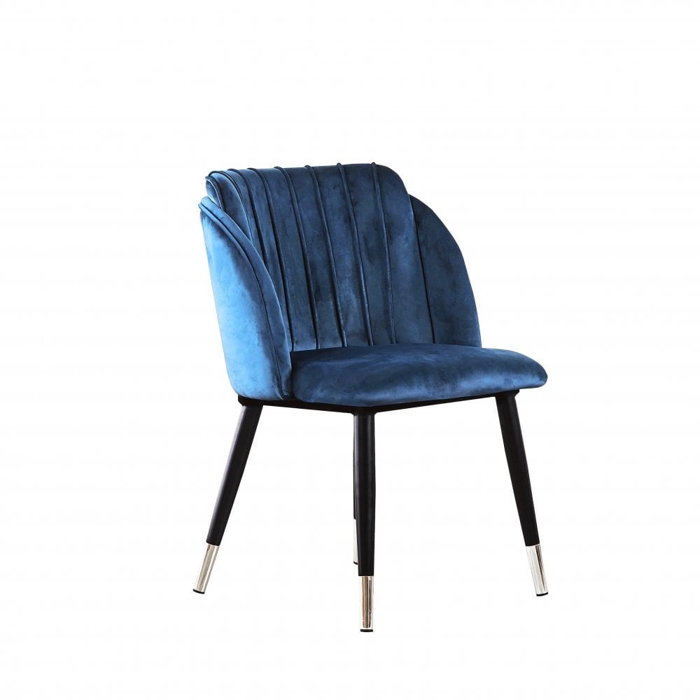 Milano Duke LUX Dining Set | a Oak Dining Table & 4 Dining Chairs with Silver End Caps