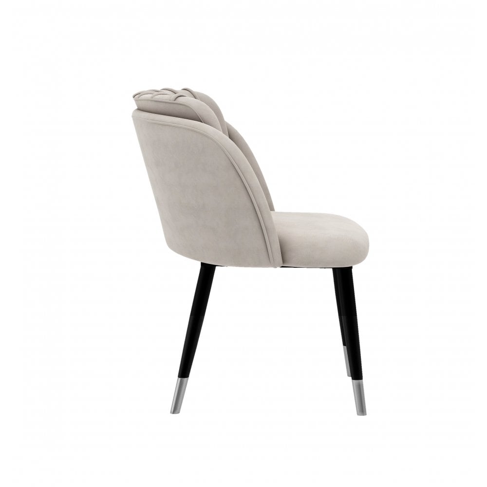 Milano Duke LUX Dining Set | a Oak Dining Table & 4 Dining Chairs with Silver End Caps