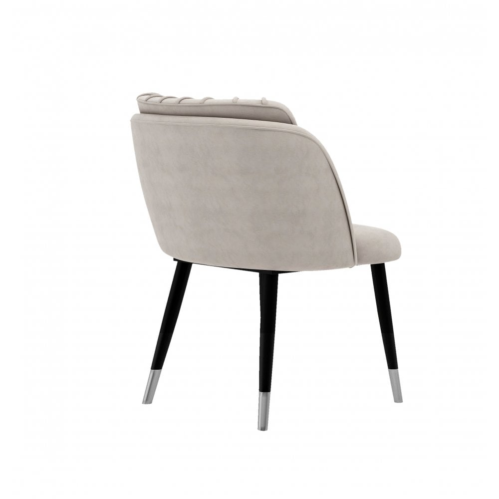 Milano Duke LUX Dining Set | a Oak Dining Table & 4 Dining Chairs with Silver End Caps