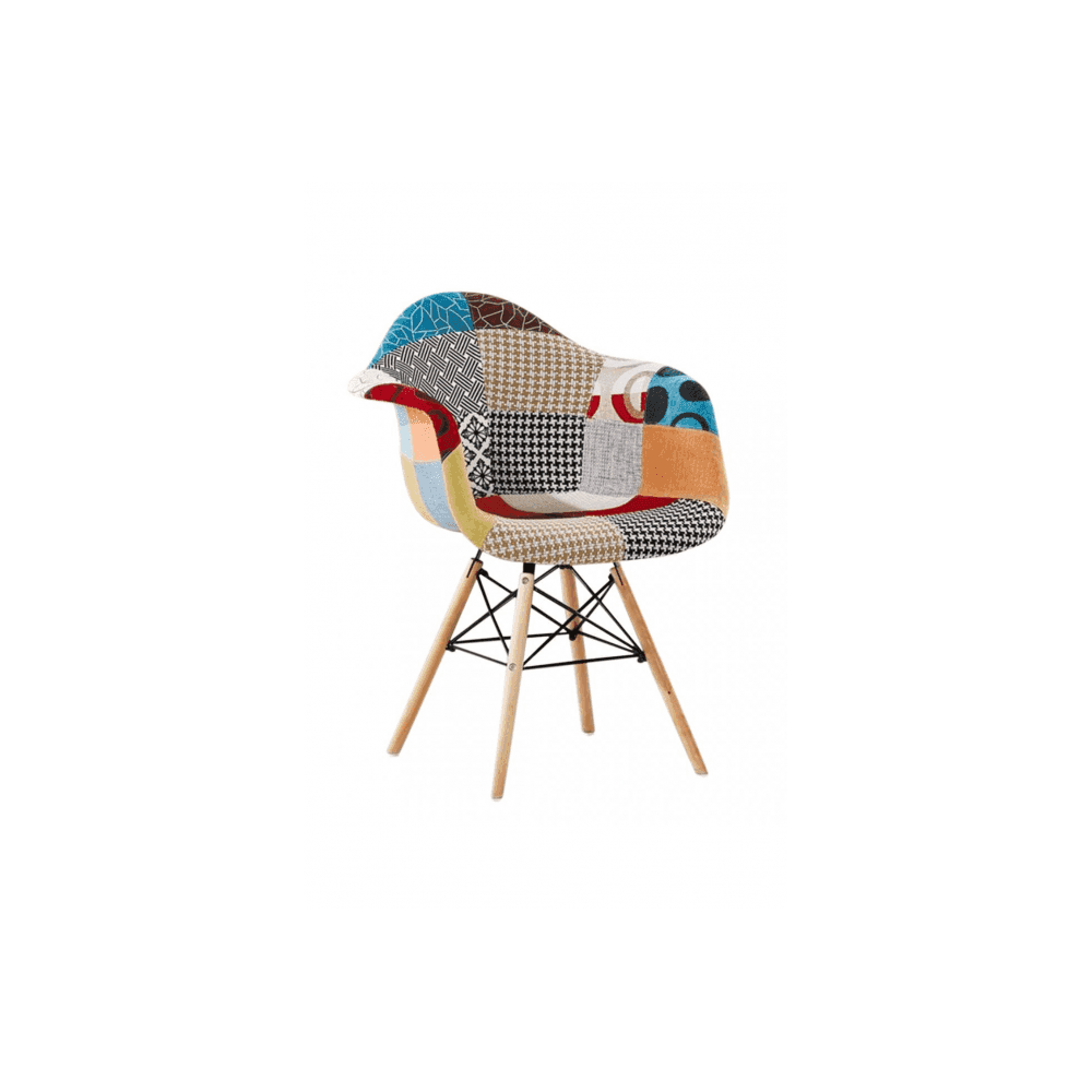 Patchwork Halo Dining Table Set with 4 Chairs