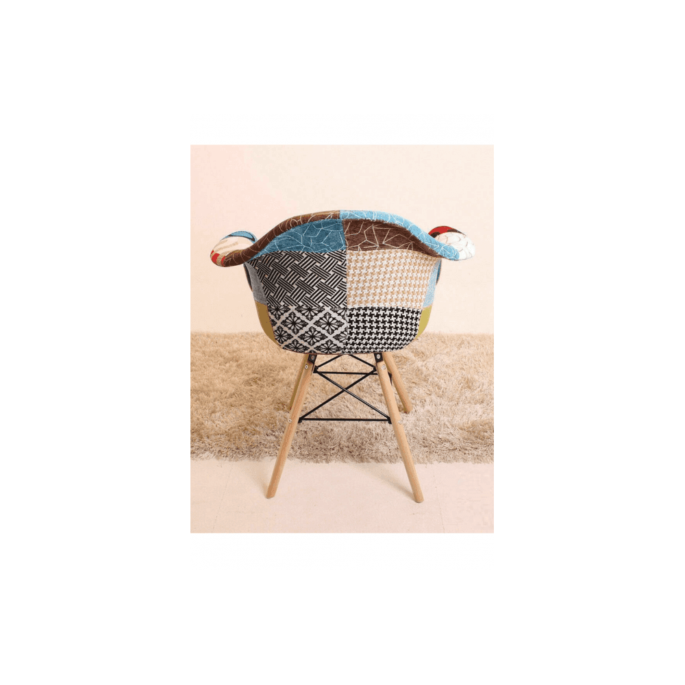 Patchwork Halo Dining Table Set with 4 Chairs