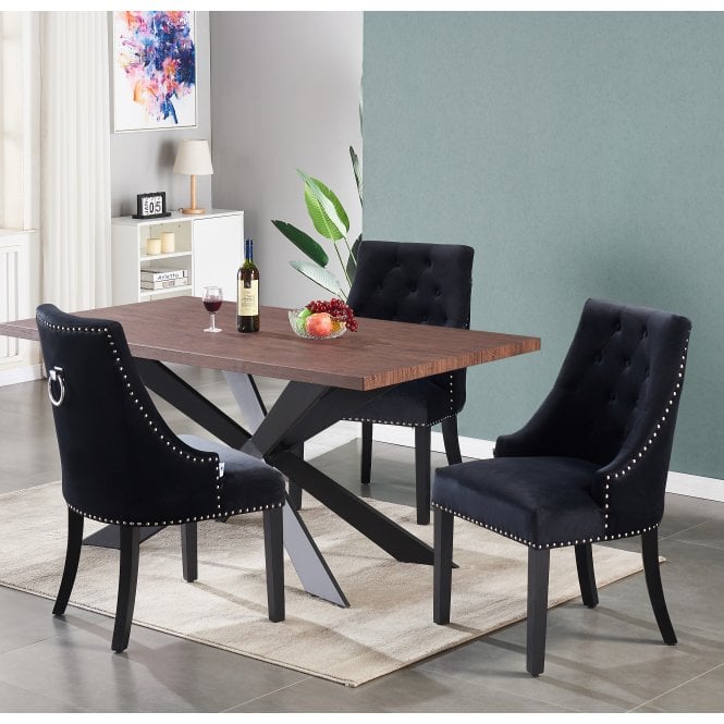Windsor Duke Lux Dining Set - A Walnut Table with Set of 6 Dining Chairs