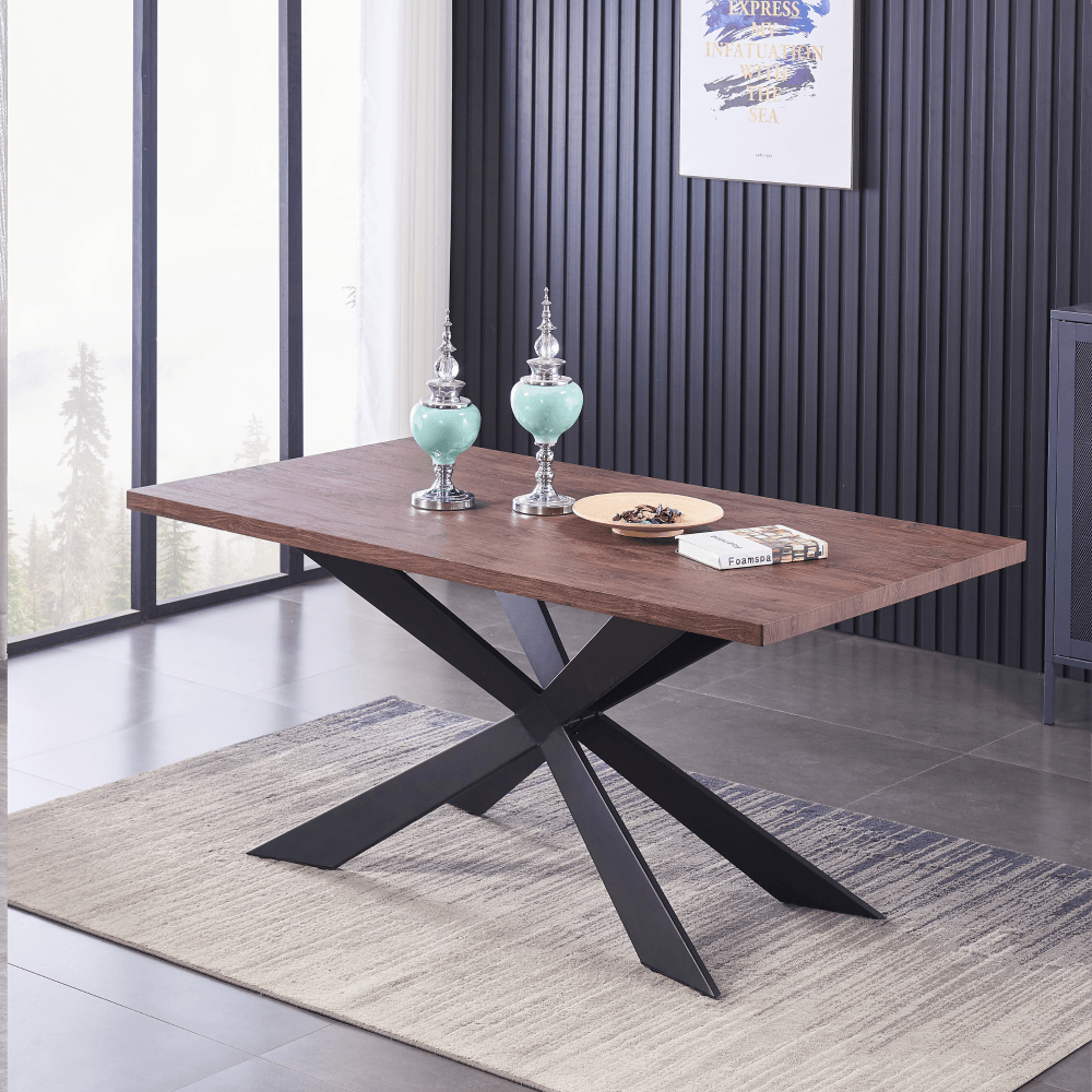 Windsor Duke Lux Dining Set - A Walnut Table with Set of 6 Dining Chairs